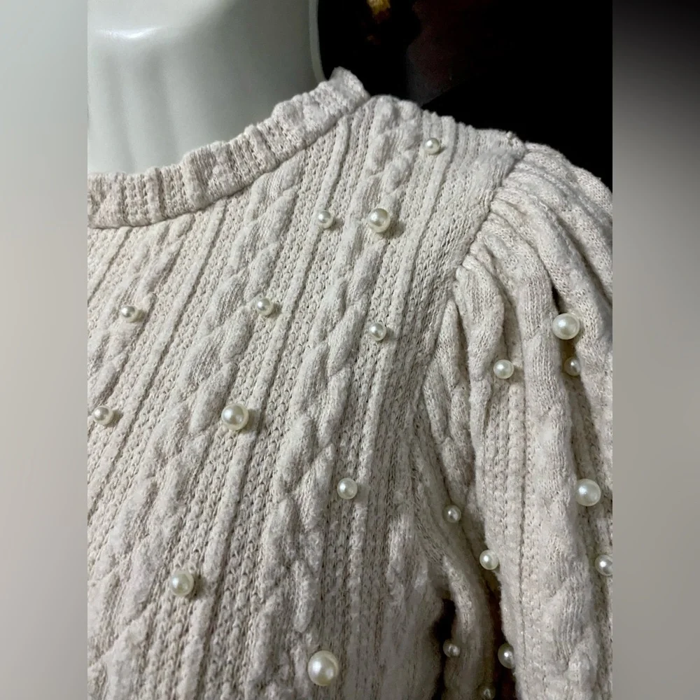 Zara Cream Puff Sleeve Top